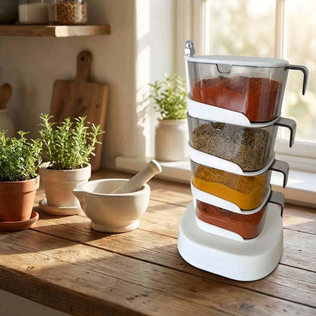 Rotating Spice Vertical Rotatable Jars