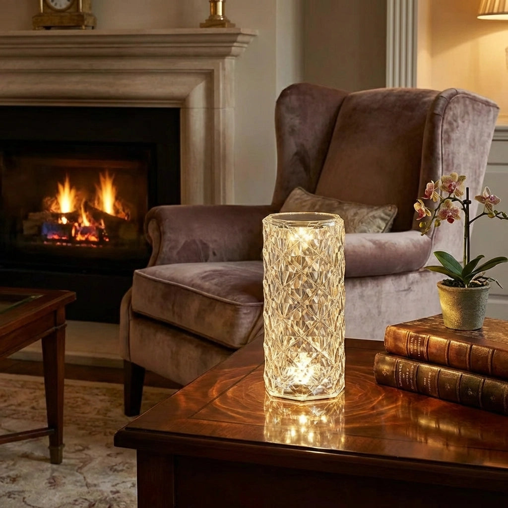 16 Color Changing Rose Crystal Diamond Table Lamp