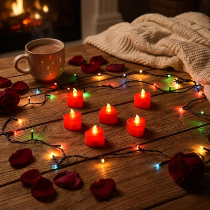 LED Heart Shape Tea Lights