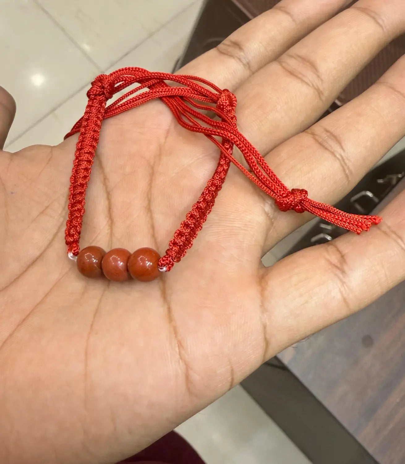 Hand Woven Cinnabar Small Beads Bracelet