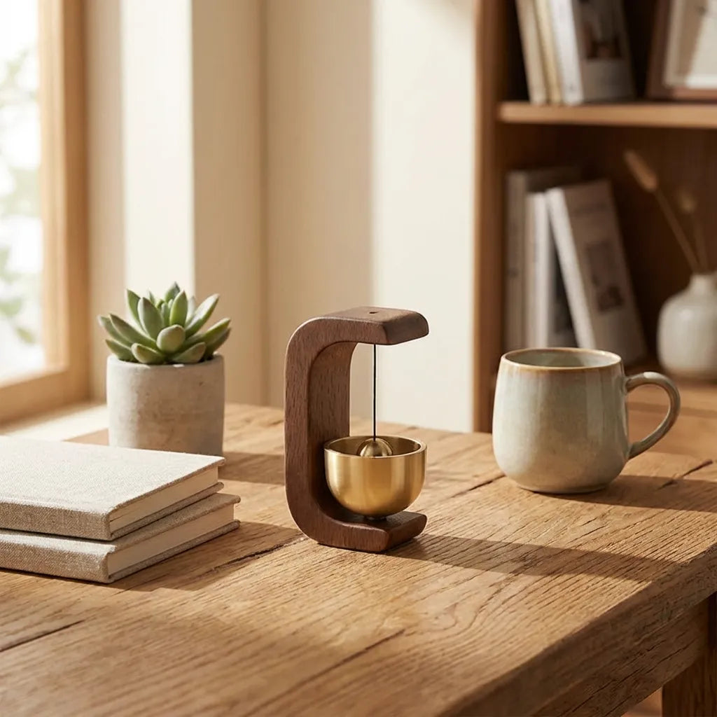 Japanese-style wooden magnetic door chime