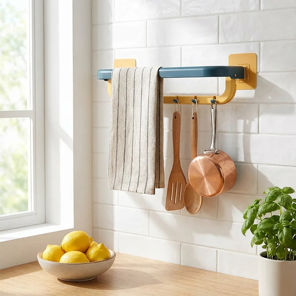 Space-Saving Foldable Towel Rack