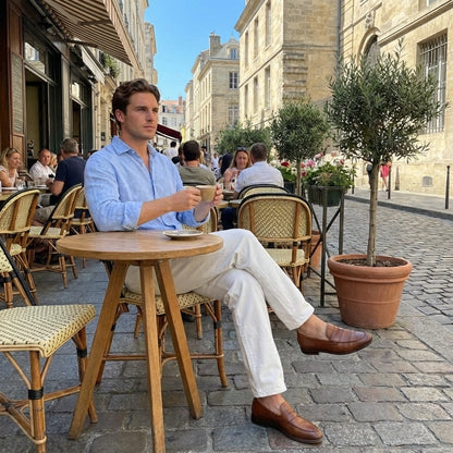 Men's Loose Fit Mid Rise White Jeans