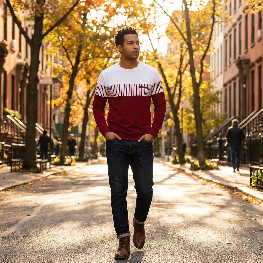 Maroon Block Style Tees
