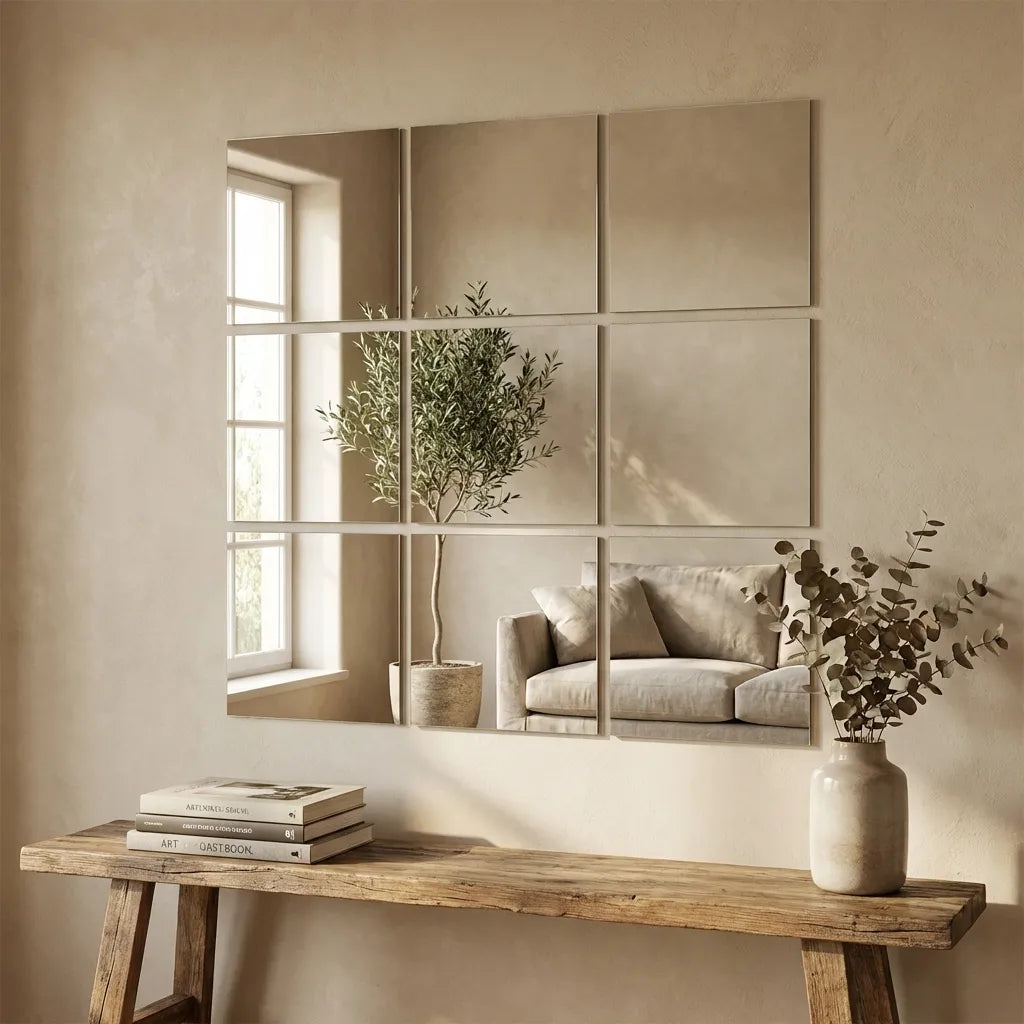 Big Square Silver 3D Acrylic Mirror Wall Sticker (Pack of 1)
