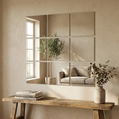 Big Square Silver 3D Acrylic Mirror Wall Sticker (Pack of 1)