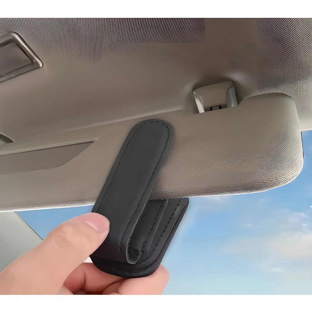 Leather Car Visor Clip