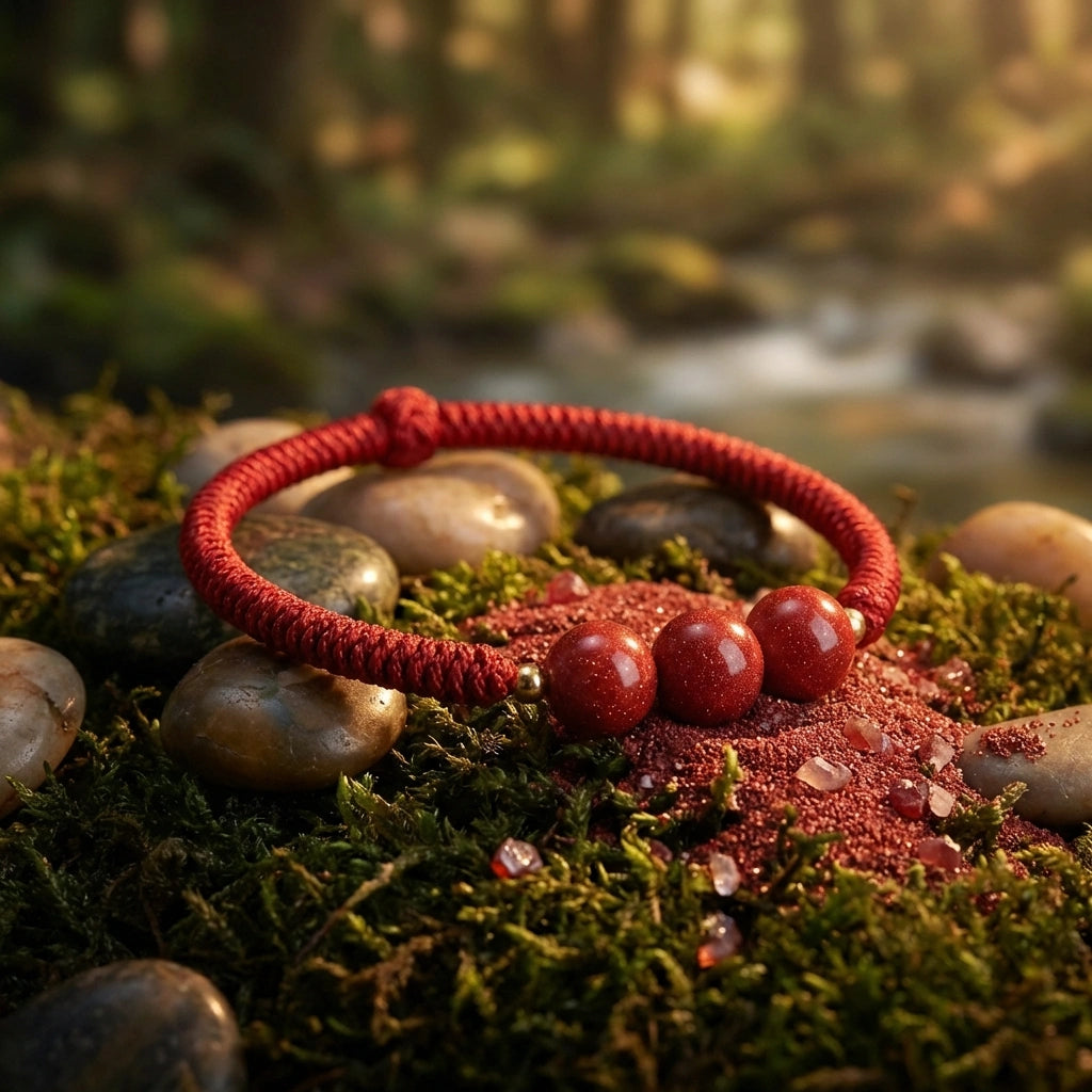 Hand-Woven Cinnabar Small Beads Bracelet