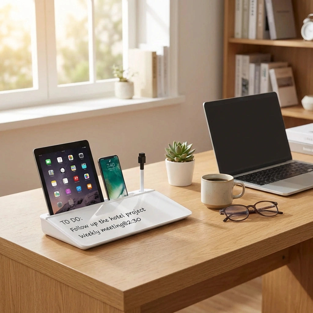 Glass Dry-Erase Desk Organizer