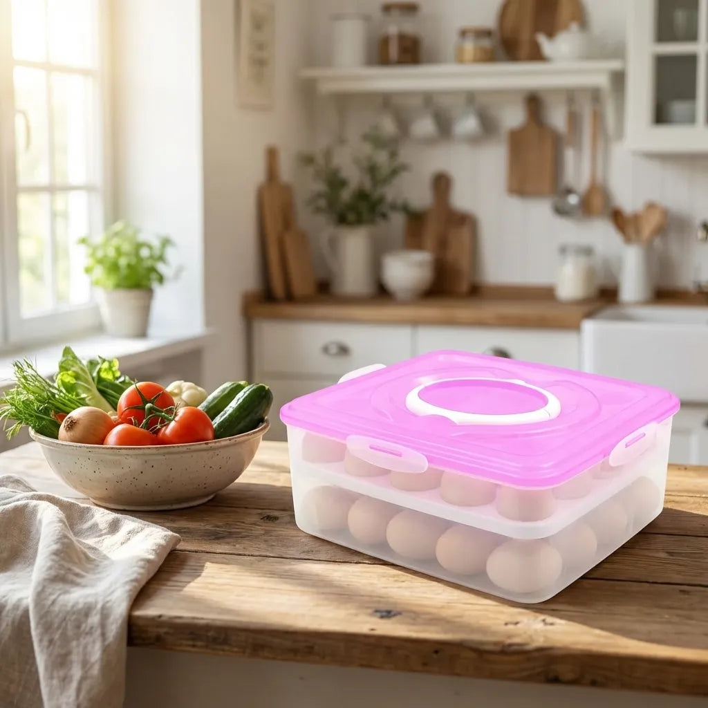 2 layer 32 Grid Egg Tray With Lid