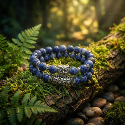Natural Stone Owl Bracelet