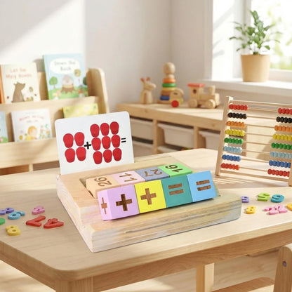 Wooden Math Flash Card Game
