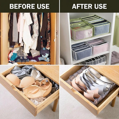 6 Grids Folding Clothes Organizer