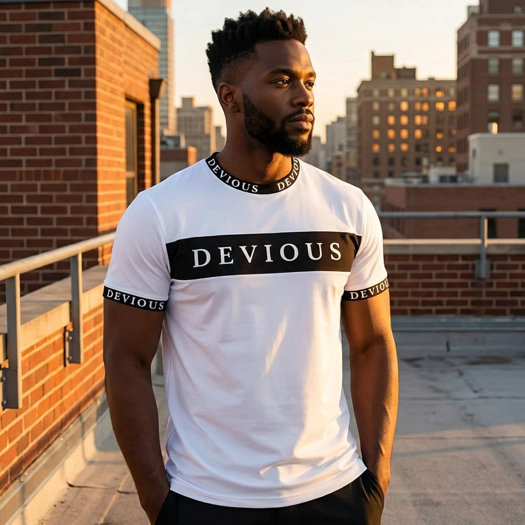 Contrast Print Cotton Tee