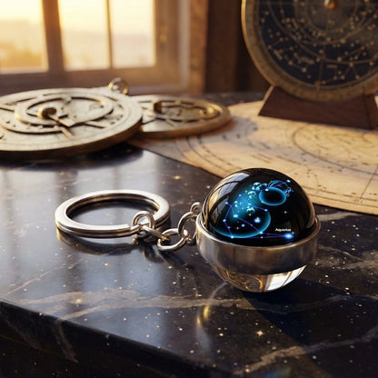 Zodiac Gemstone Keychain