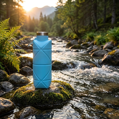 Foldable Silicone Water Bottle with Portable Buckle 700 ml (Pack of 2)