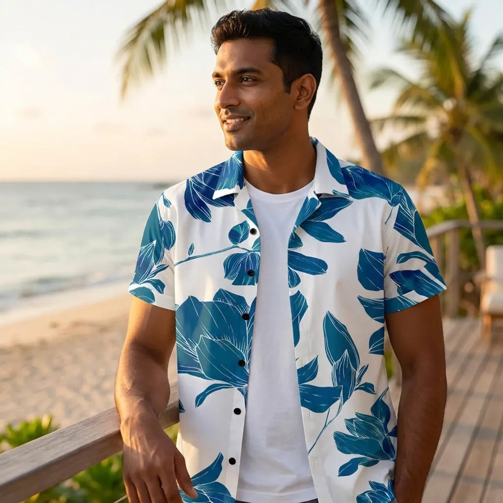 White & Blue Casual Shirt