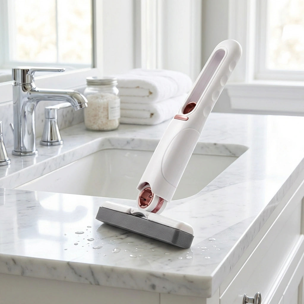 Compact mini mop with 2 sponge