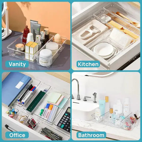 7Pcs Acrylic Drawer Storage Organiser