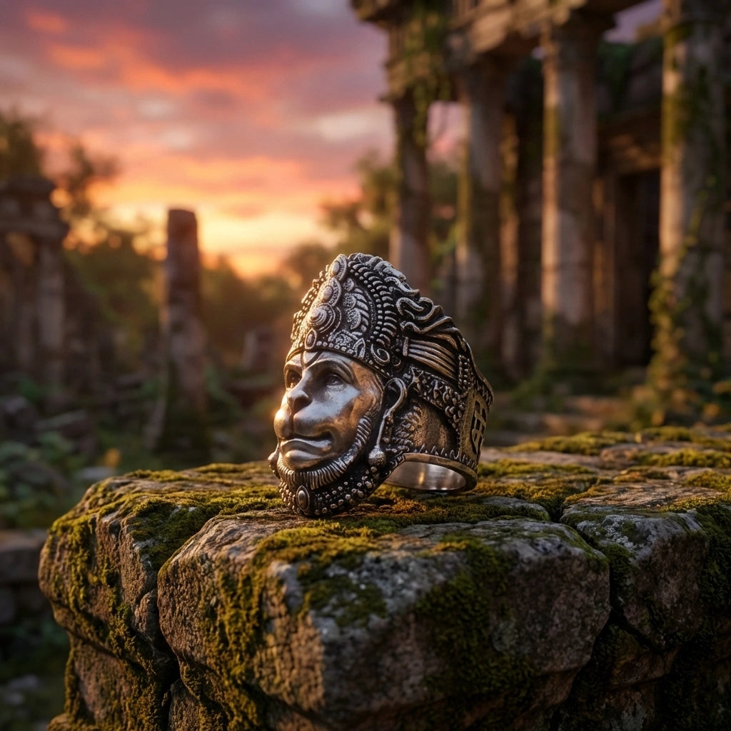 Lord Hanuman Silver Ring