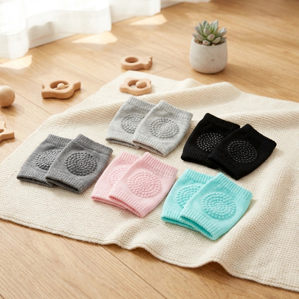 2 Pair Baby Crawling Elbow pad Baby Leg Warmer Baby Kneecap (Multi Color)