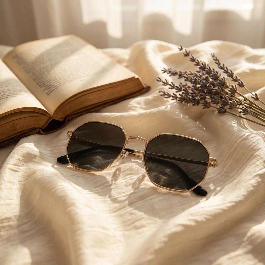 Suga Octagon Round Black Sunglass