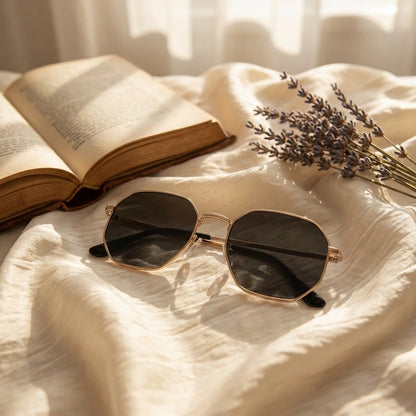 Suga Octagon Round Black Sunglass