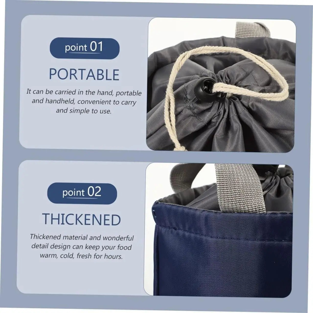 Cylindrical Insulated Lunch Bag