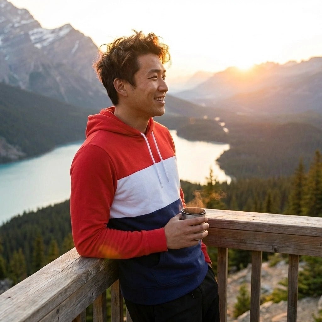 Men’s Color Block Hoodie Tee