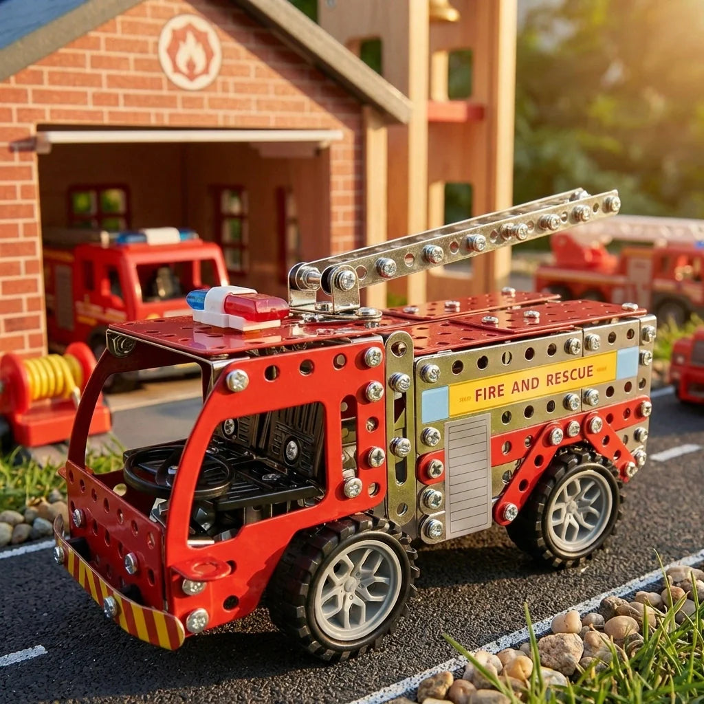 Metal Fire Truck Building Kit