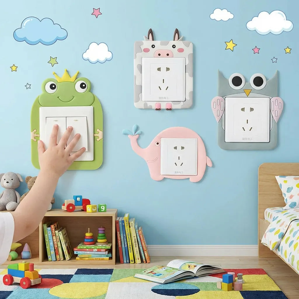 Glowing Cartoon Power Socket Stickers (Pack of 2)