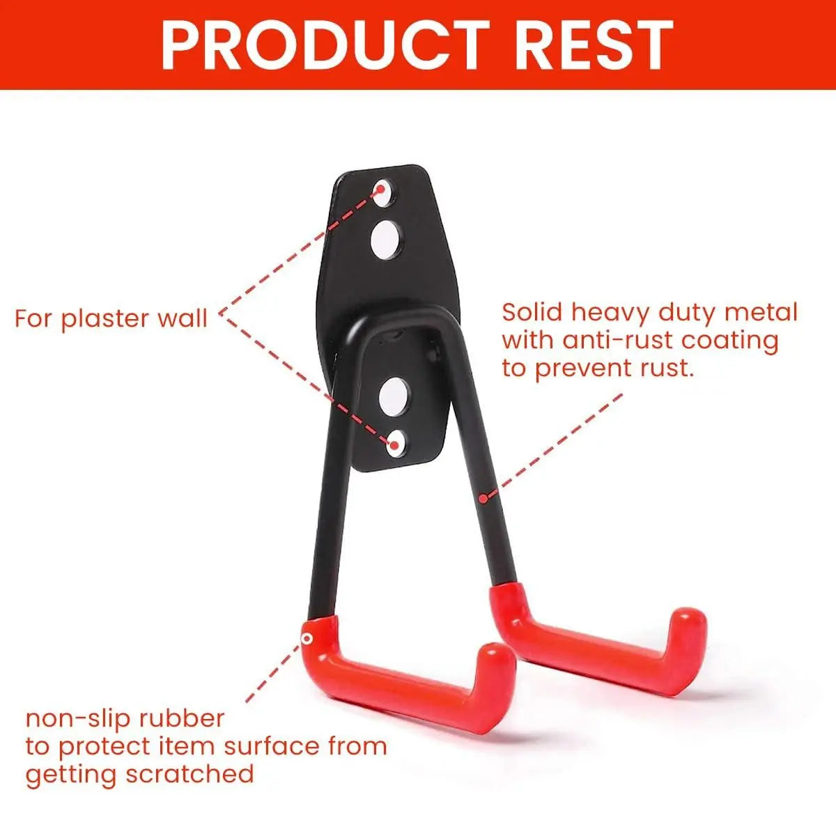 Heavy Duty Wall Hooks – Pack of 2