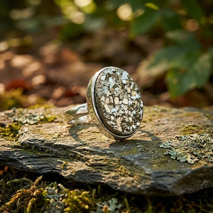 Adjustable Pyrite Ring