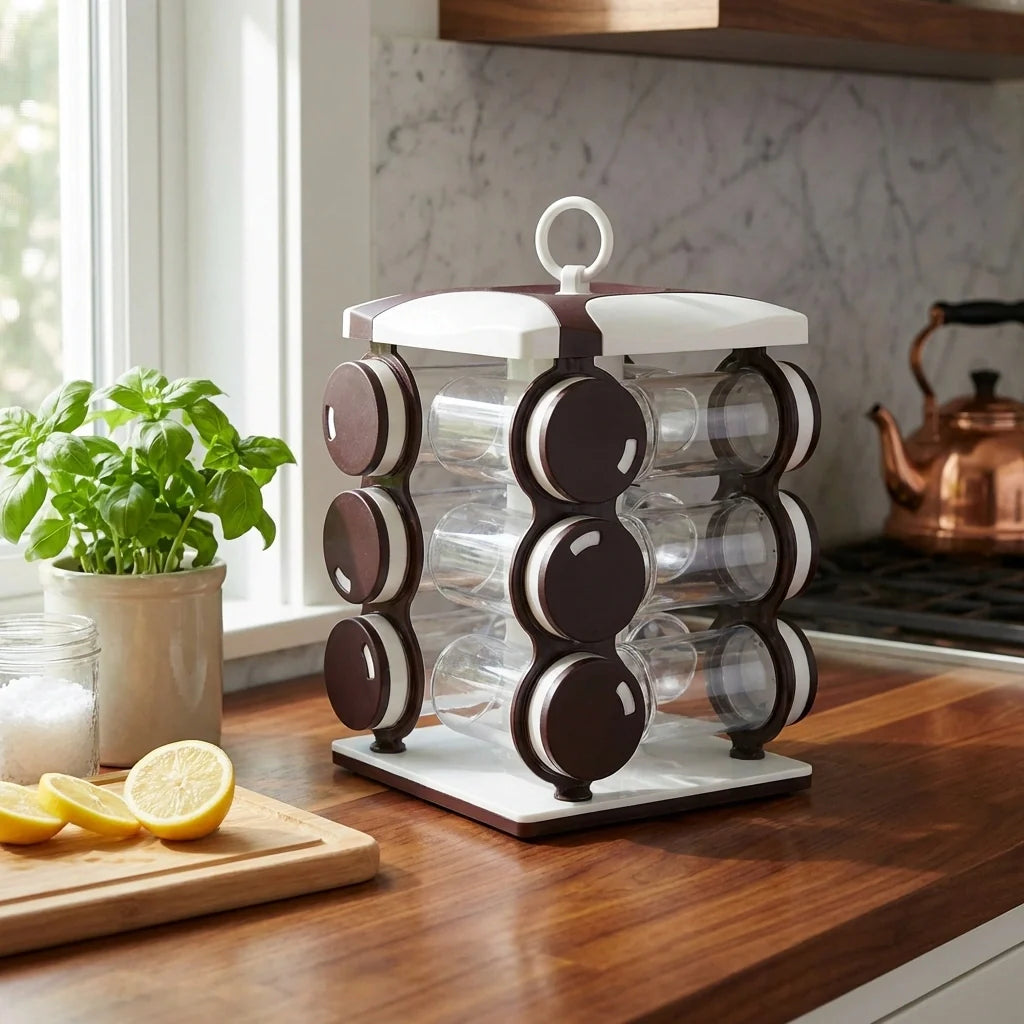 12 Pcs Revolving Spice Rack