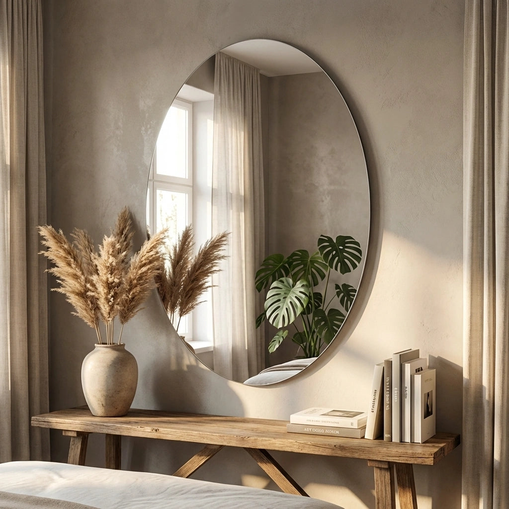 Combo of Oval Shape & Square Shape Mirror (Pack of 2)