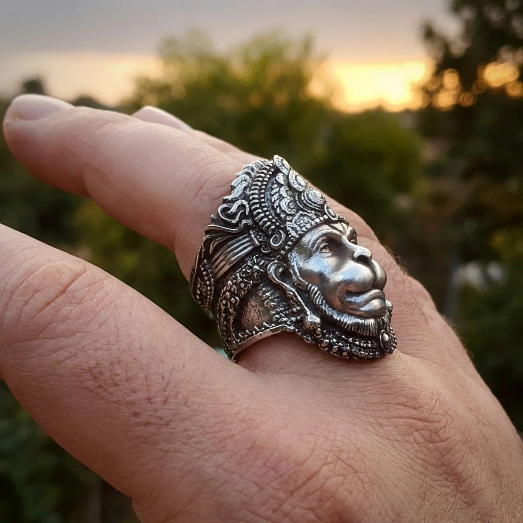 Lord Hanuman Silver Ring