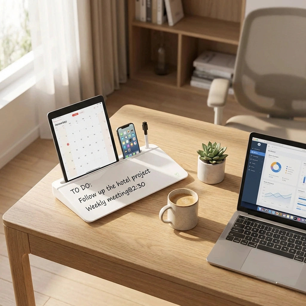 Glass Dry-Erase Desk Organizer