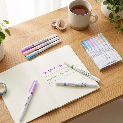 Stamp Pen Liner Pen Roller Type 6 Design and Pack of 6 Color 6