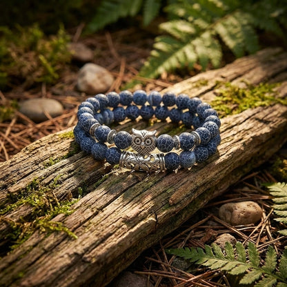Natural Stone Owl Bracelet