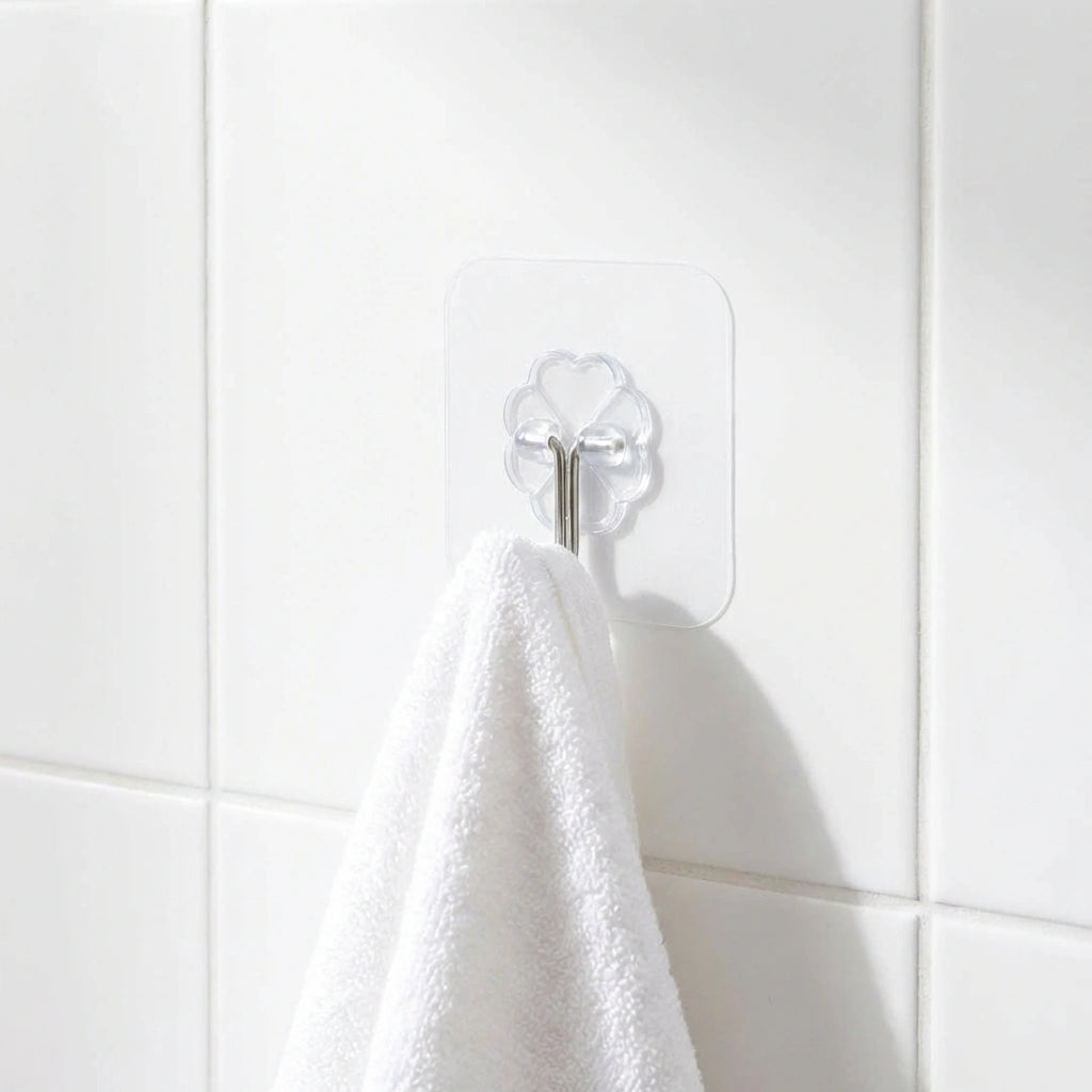 Self Adhesive Waterproof Transparent Hooks for Wall (Pack of 15)