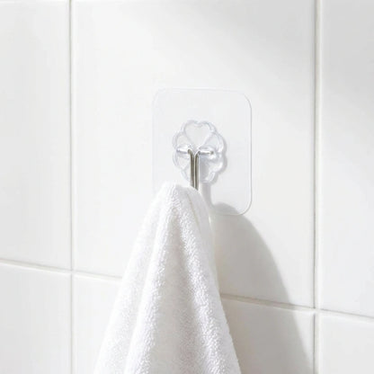 Self Adhesive Waterproof Transparent Hooks for Wall (Pack of 15)