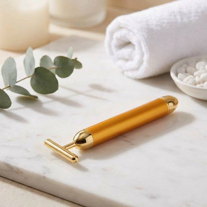 24K Gold Energy Beauty Bar Electric Facial Massage Roller