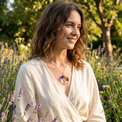 Tree of Life with 7 Chakra Pendant with chain