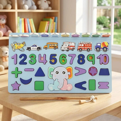 Wooden Number Puzzle Board