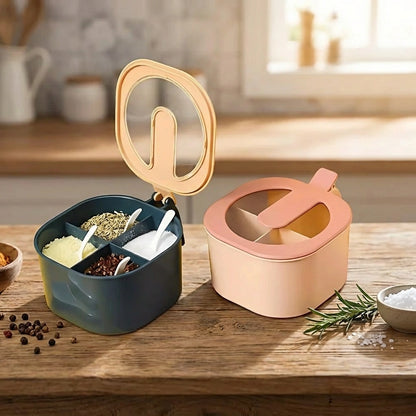 Plastic 4-Section Fancy Masala Box