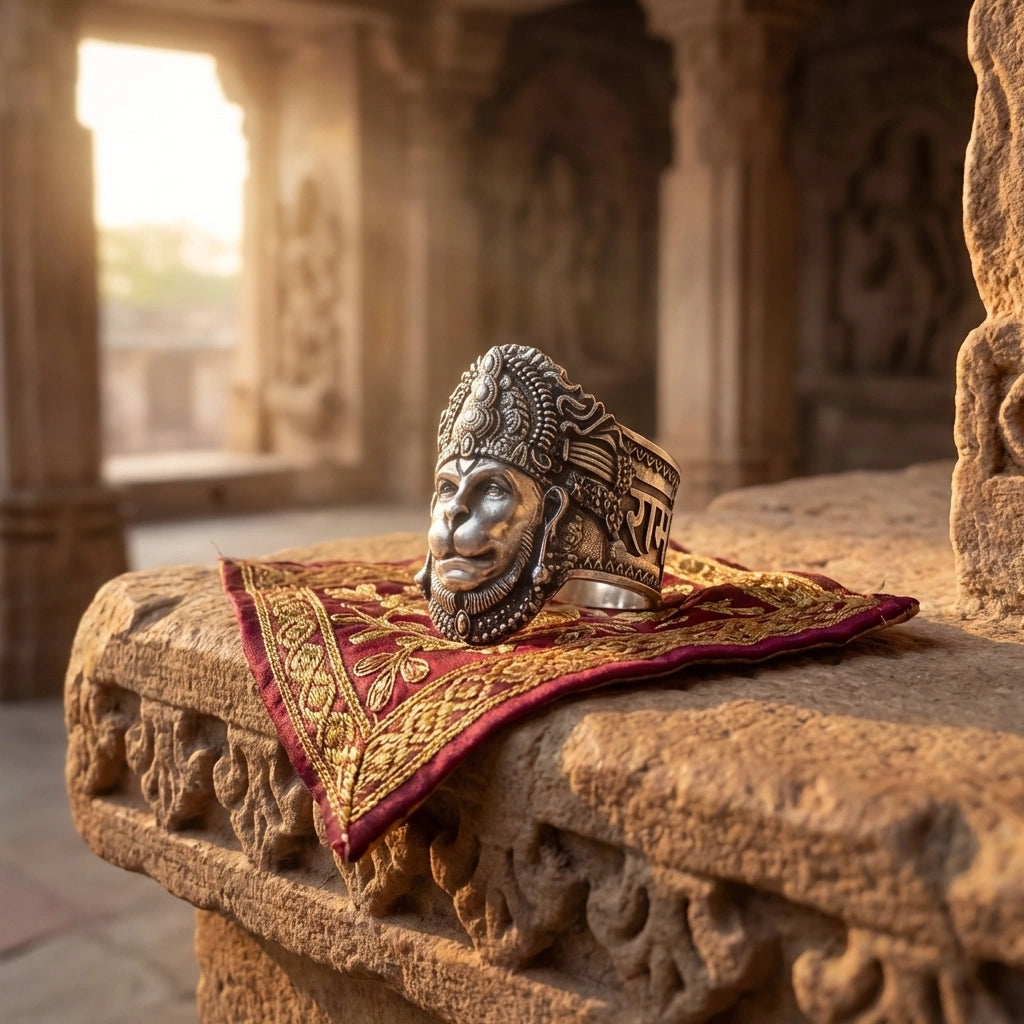 Lord Hanuman Silver Ring