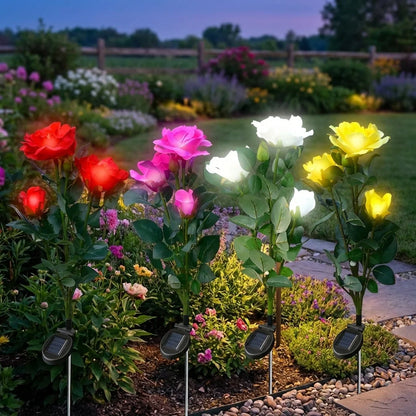 Solar-Powered Rose Garden Lights