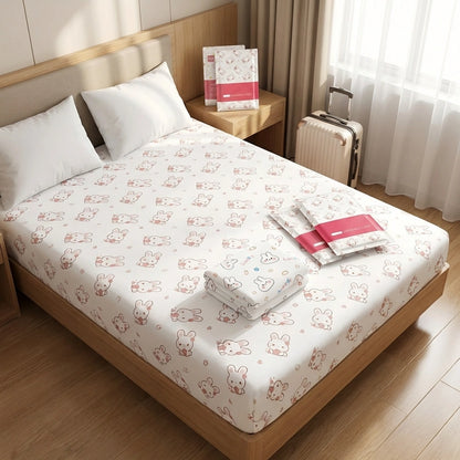 3 in 1 Disposable For Travel Printed Bed Sheet