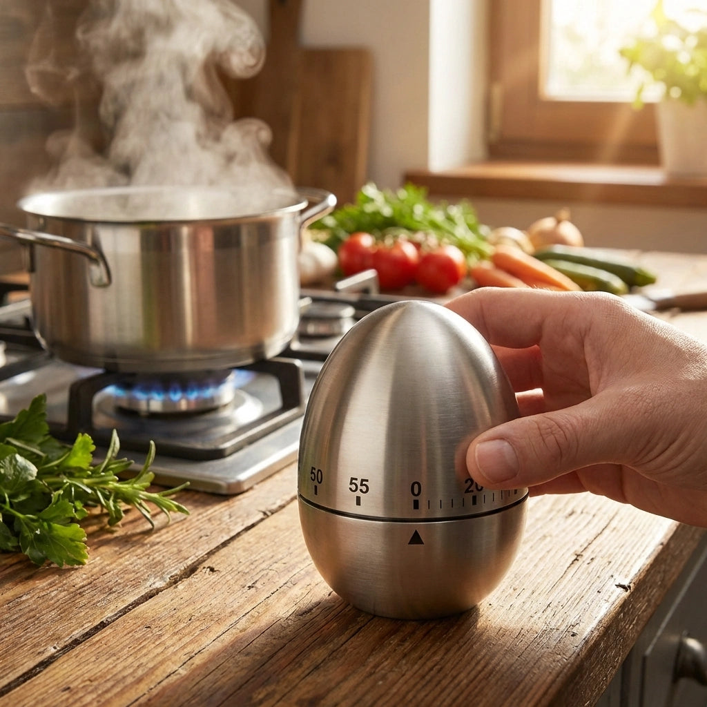 Egg Shaped Stainless Steel Timer