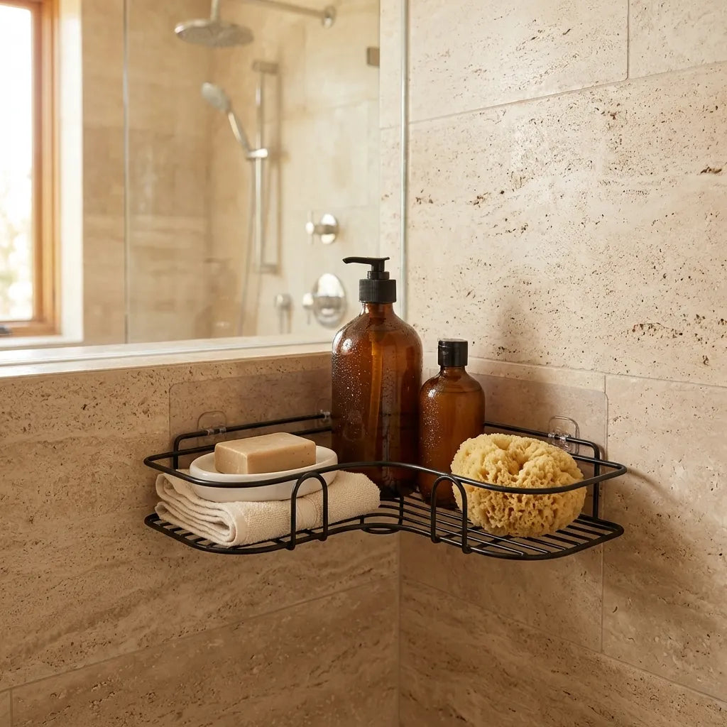 Metal Bathroom Corner Rack Storage Shelves